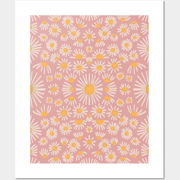 daisy floral pattern Wall Art by mariacaballer